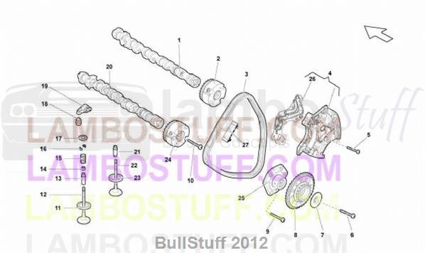 2013 Lamborghini GALLARDO LP 550-2 COUPE EUROPE LEFT HEAD TIMING SYSTEM (109.02.00)